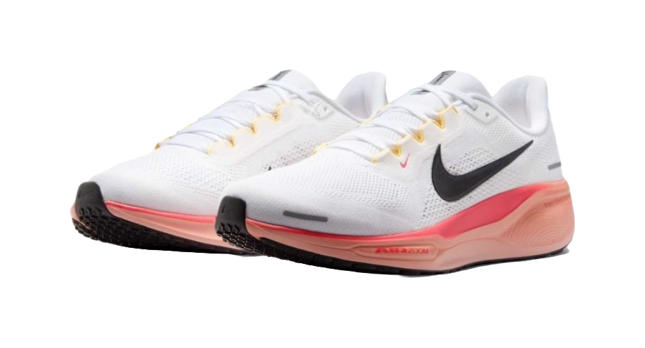 Nike Pegasus 41 Slip Resistant Abrasion Resistant Low top Casual Running Shoes Mens White Orange  vjsneaker.com
