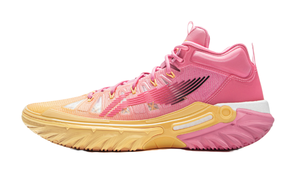 Li Ning Jie Ao 2High Basketball Shoes Mens High top Fairy Pink/Soft Apricot Yellow  VJSNEAKER