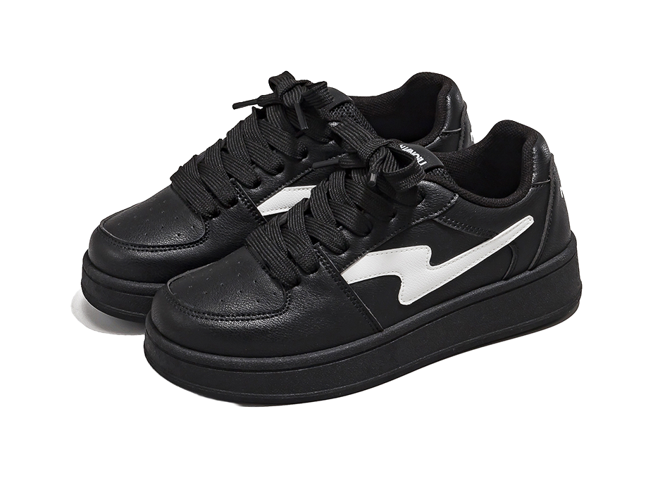 HUANQIU Slip Resistant, Abrasion Resistant, Lightweight Low top Skateboard Shoes Women's Black White 
