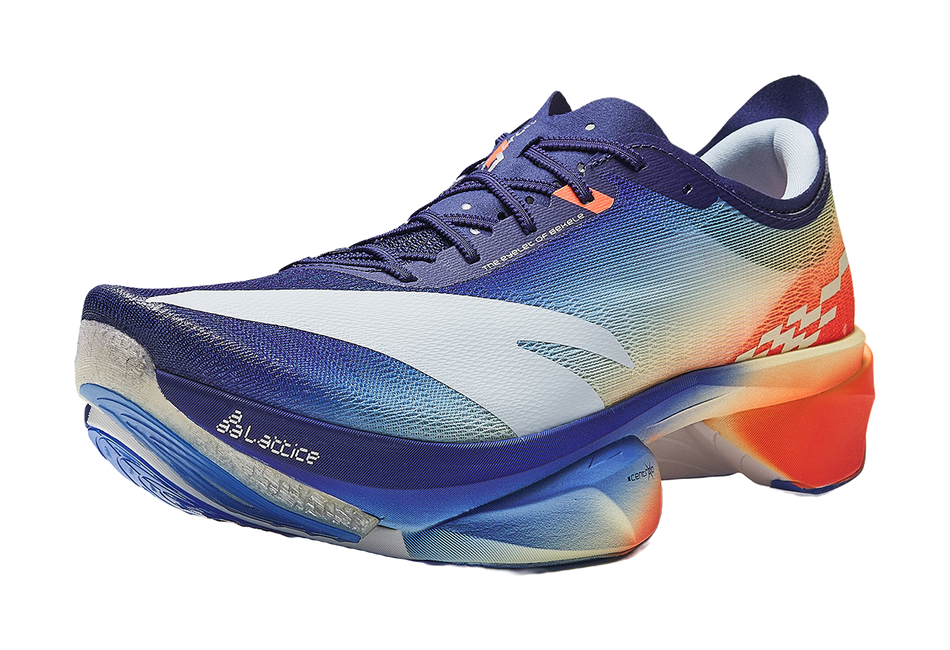 ANTA Running Shoes Womens Low Top Colorful Ribbon Blue/Light Mist Gray/Fluorescent Heat Orange