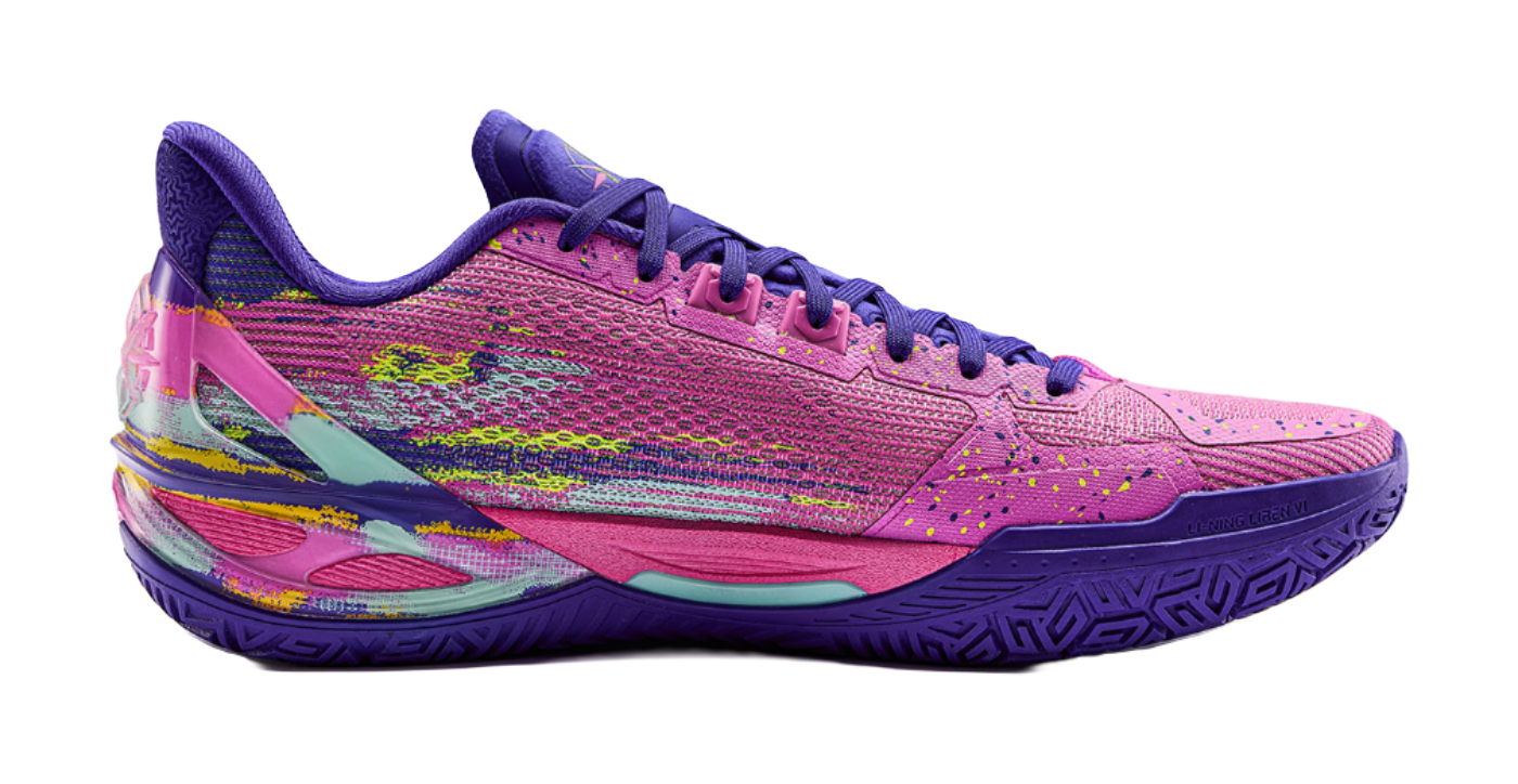 LiNing Liren 6 V2 'Error' Downtime - Basketball Shoes for Men and Women Fluorescent Rose Purple Red