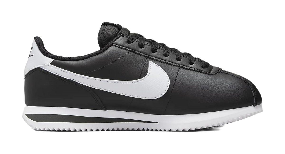 Nike Cortez Leather Black White Womens  vjsneaker.com