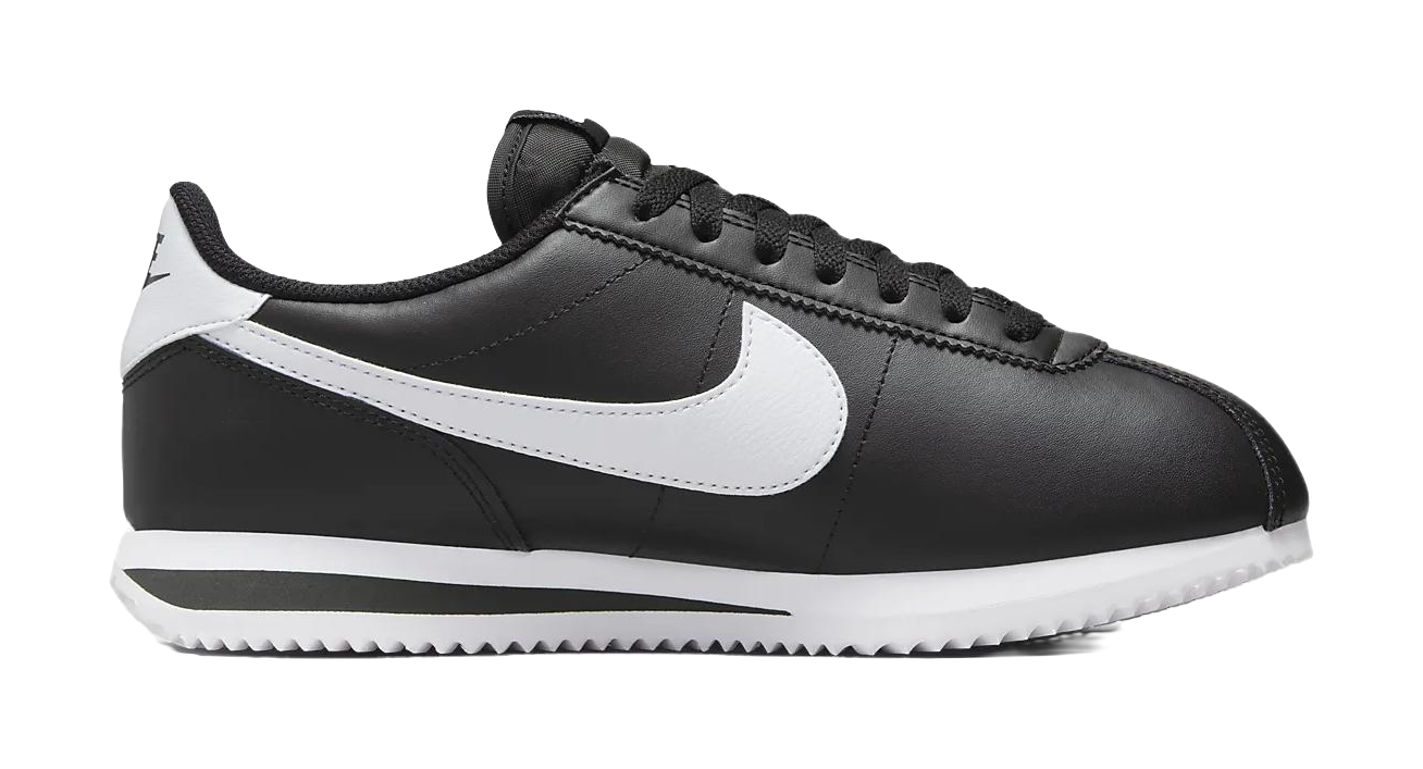 Nike Cortez Leather Black White Womens  vjsneaker.com