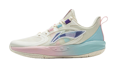 LINING YOUNG Solar Energy Pre Anti Slip Wear Resistant Low Top Childrens Basketball Shoes Ecru  VJSNEAKER