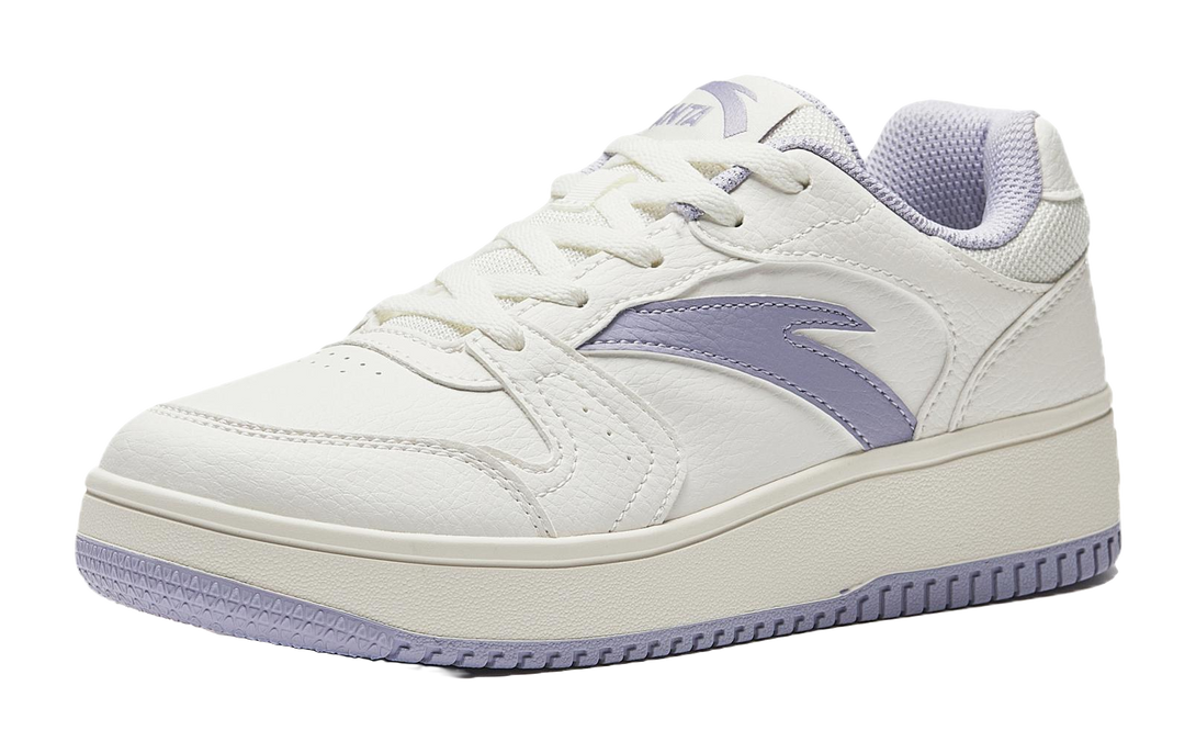 Anta Original Year Slip Resistant Height Increasing Low top Skateboard Shoes Women's White Purple 