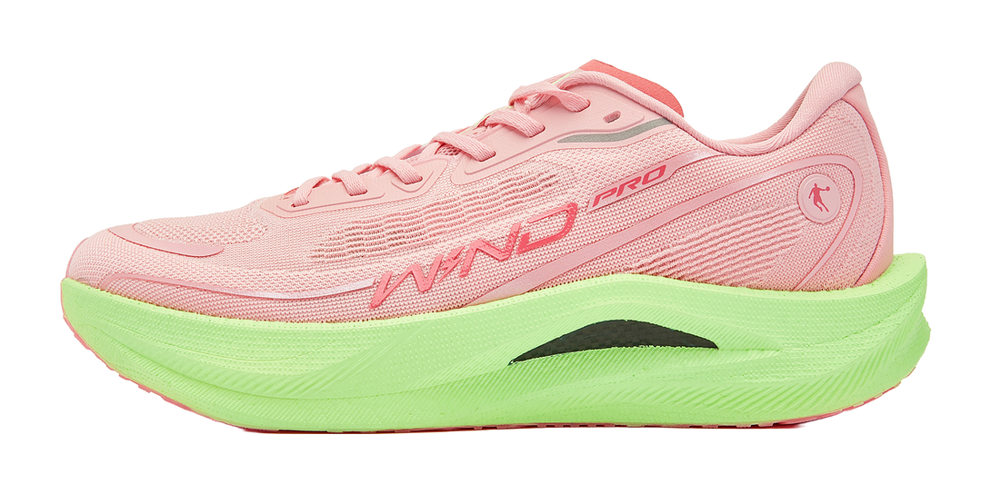 QIAODAN Strong Winds 2.0 PRO Running Shoes Men's Low top Honeydew Pink Gull Cyan 