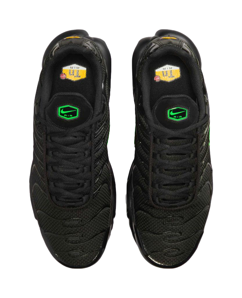 Nike Air Max Plus Abrasion Resistant Low top Training Casual Running Shoes Mens Black Green  vjsneaker.com