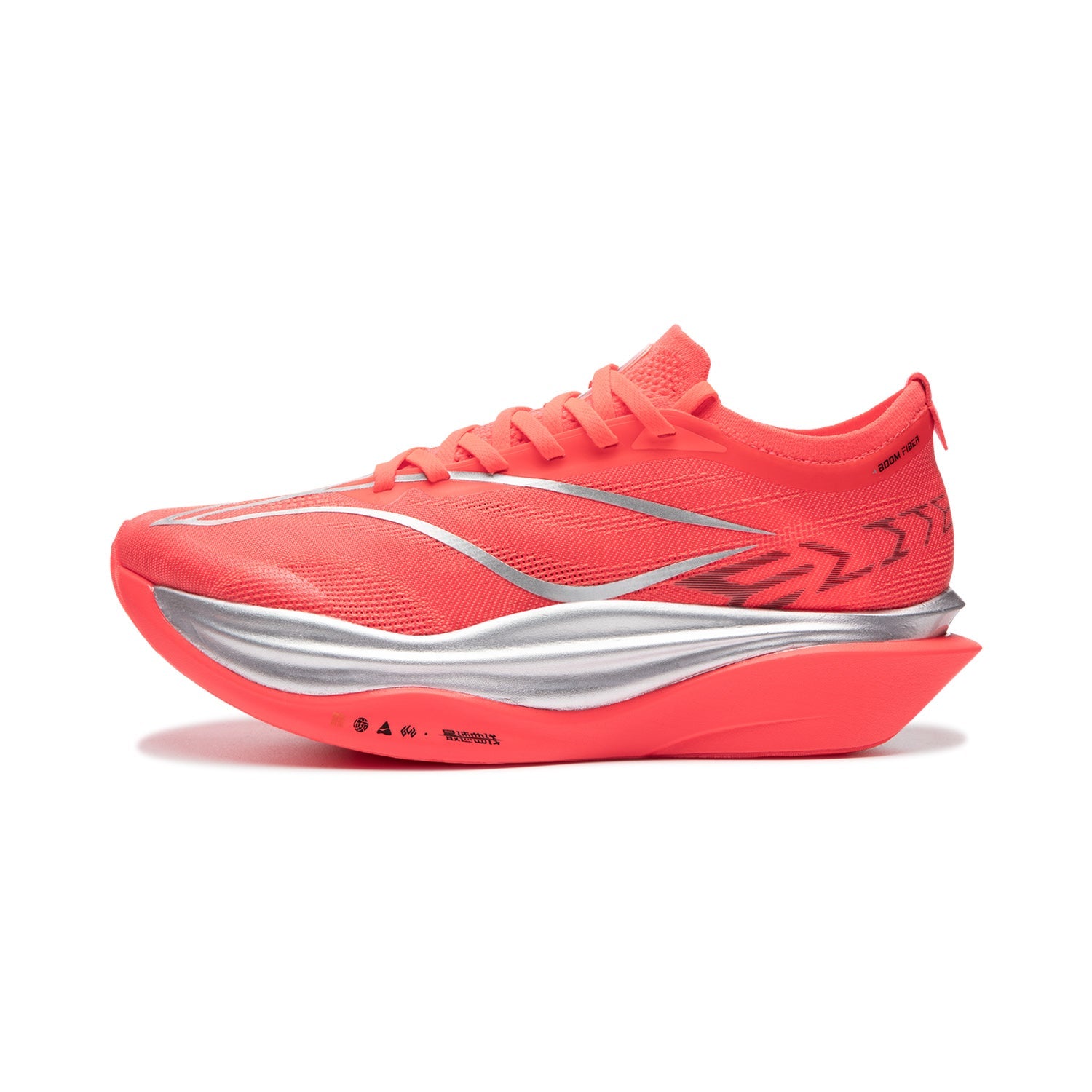 Li Ning Feidian 6 ELITE Cushioning Slip Resistant Abrasion Resistant Rebound Low top Carbon Plate Running Shoes Unisex Fluorescent Flame Red