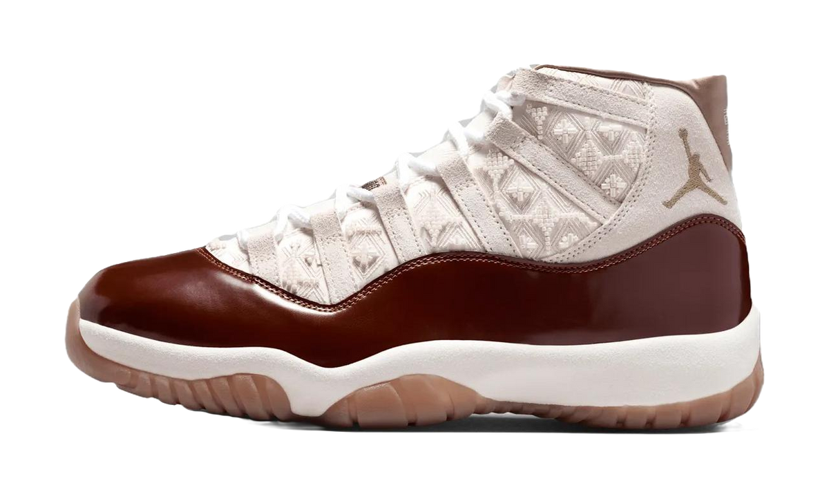 Jordan Air Jordan 11 High top Vintage Basketball Shoes Unisex Beige Red  VJSNEAKER