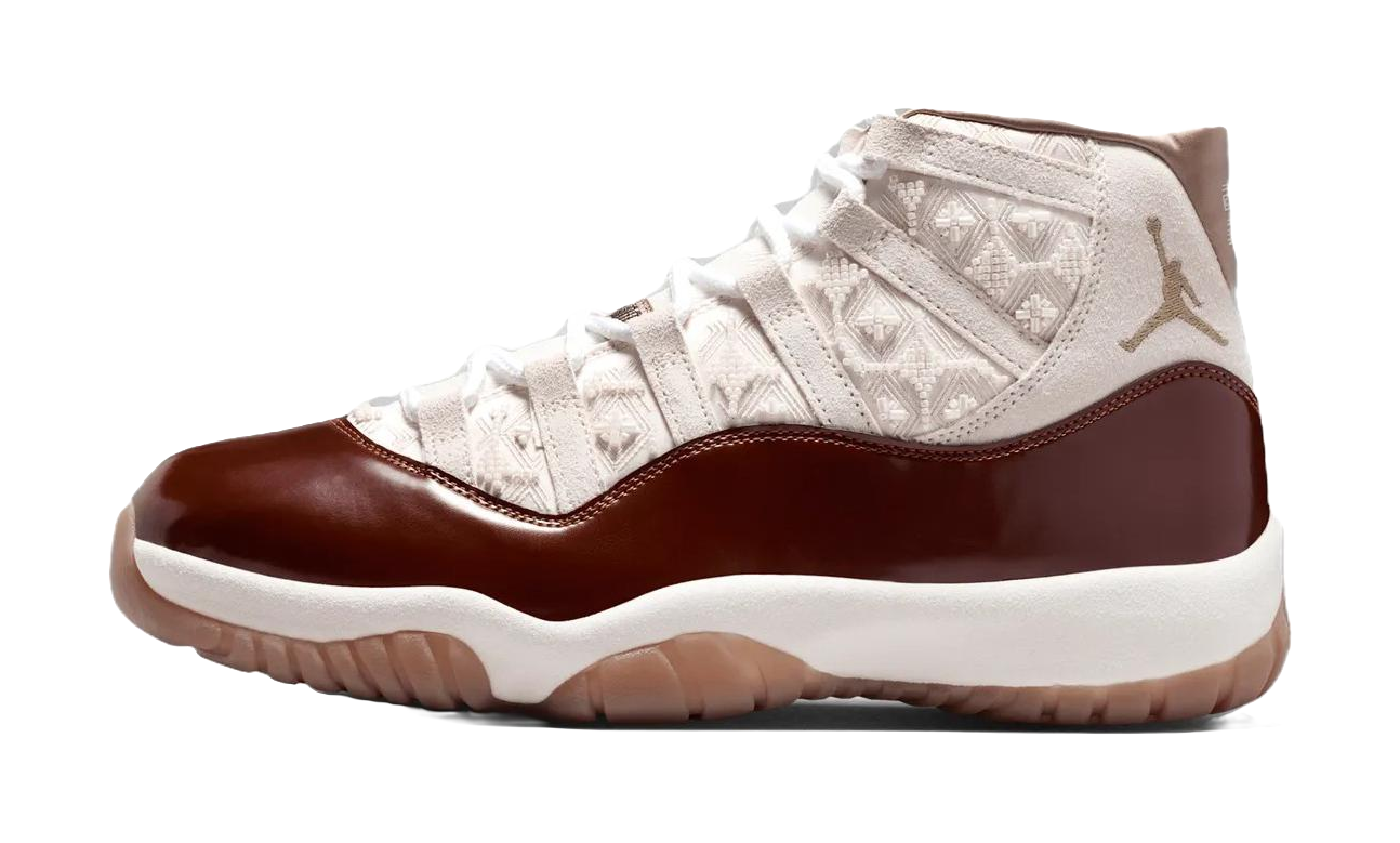 Jordan Air Jordan 11 High top Vintage Basketball Shoes Unisex Beige Red  VJSNEAKER