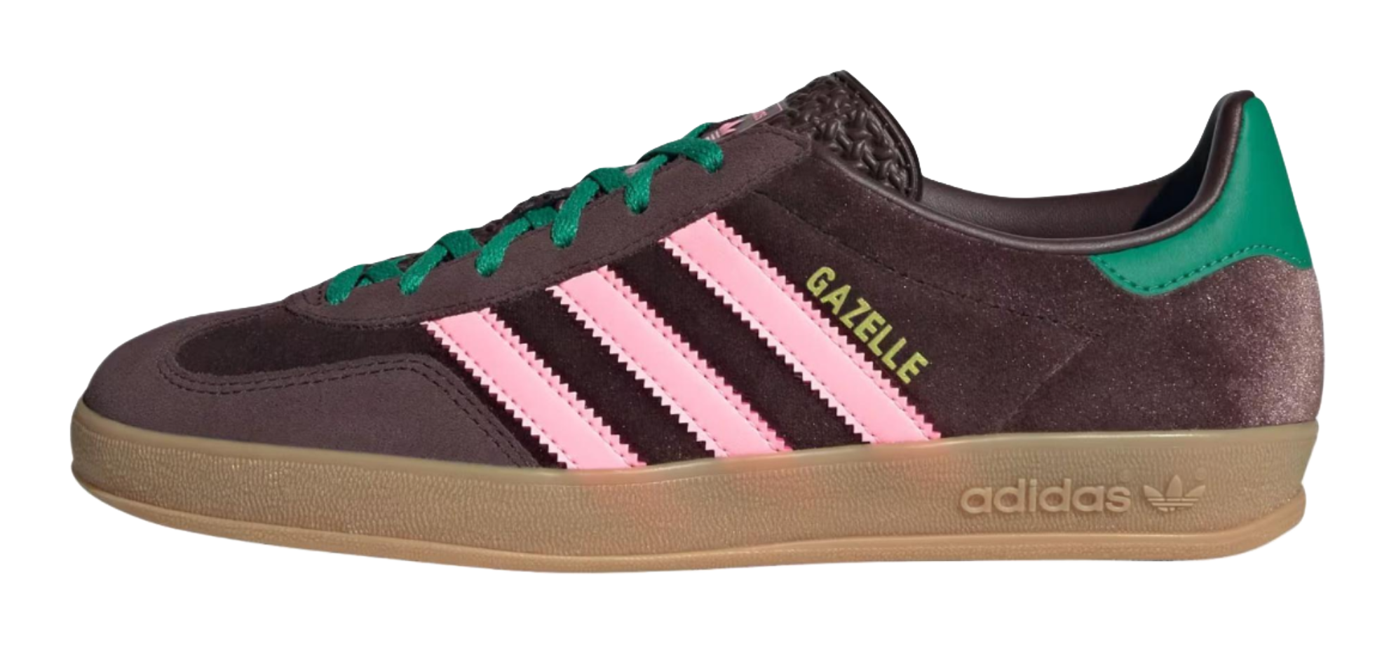 Adidas Wmns Gazelle Indoor Dark Brown Pink Green Velvet Womens  vjsneaker.com
