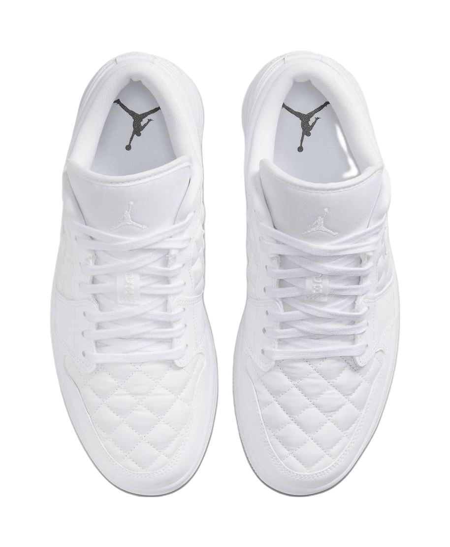 Air Jordan 1 Low Triple White Quilted Womens  vjsneaker.com
