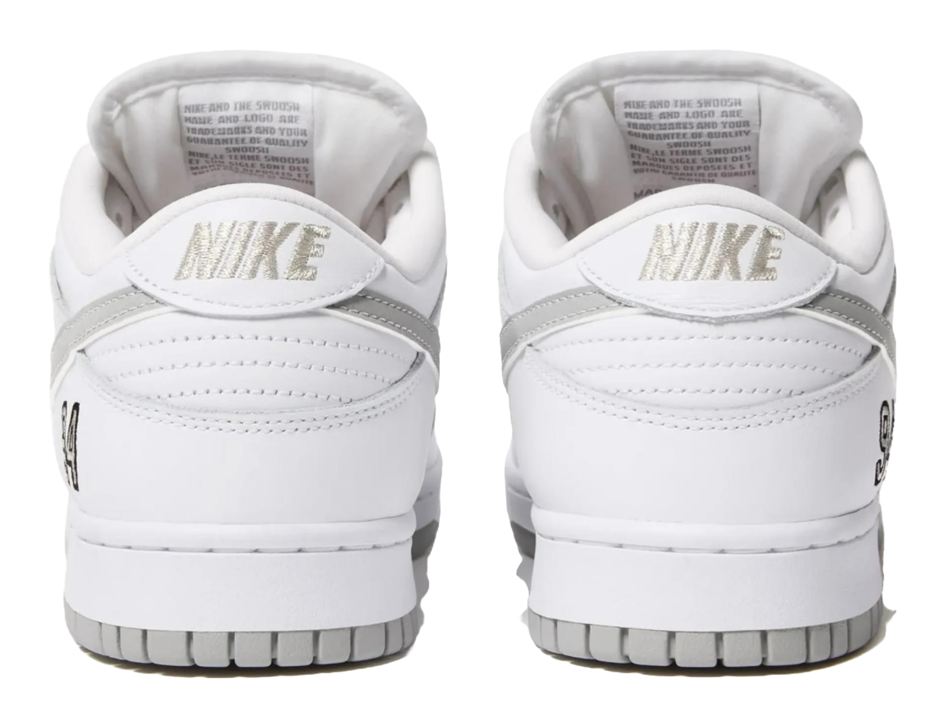 Nike Sb Dunk Low Supreme 94 White Metallic Silver  vjsneaker.com