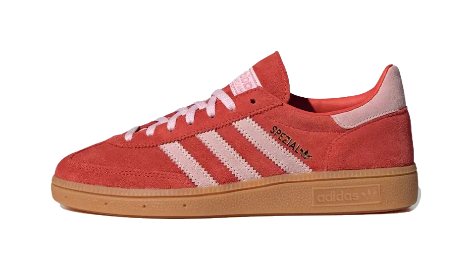 adidas originals Handball Spezial Bright Red Clear Pink Womens  vjsneaker.com