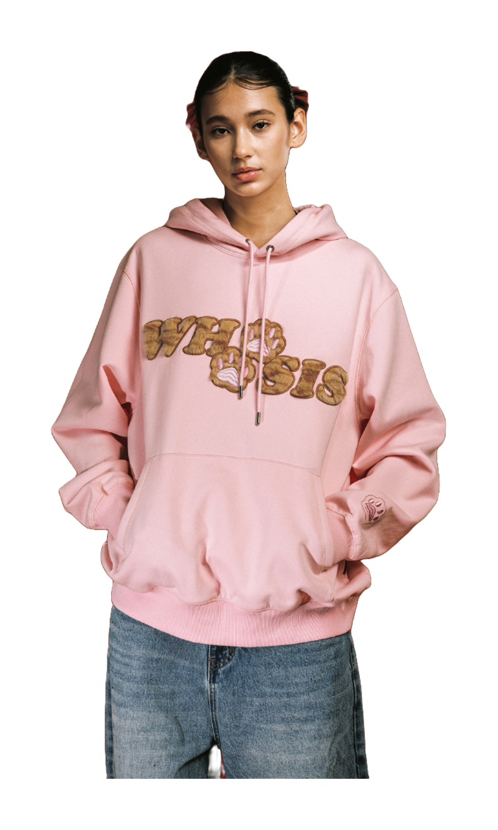 WHOOSIS Plush Cat Claw Patch Cute Fury Casual Plus Plush Loose Versatile Hoodie Hoodie Hoodie Hoodie Unisex  vjsneaker.com