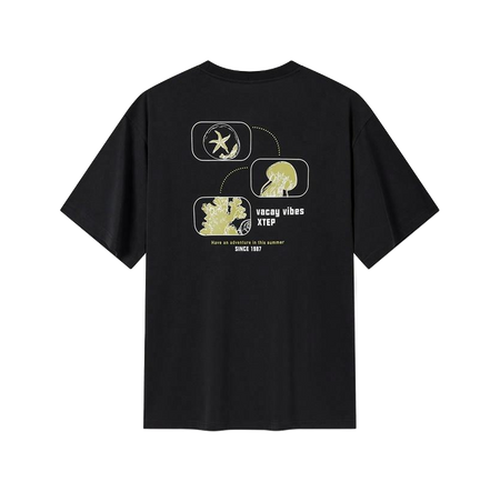 Xtep pure cotton round neck pullover, loose, casual, comfortable, soft, versatile knit T-shirt, unisex  vjsneaker.com