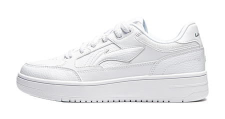 Li Ning Tianji Slip Resistant, Abrasion Resistant, Height Increasing Low top Skateboard Shoes Womens Standard White  VJSNEAKER