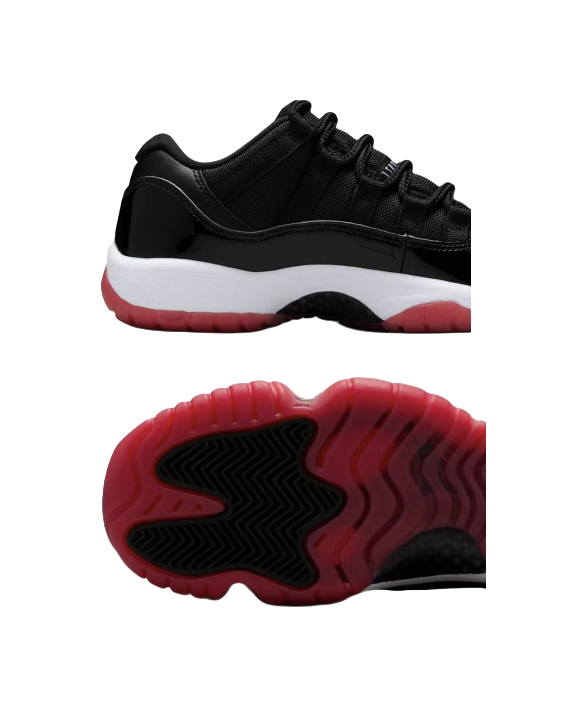 Jordan Air Jordan 11 Retro Slip Resistant Abrasion Resistant Low top Childrens Basketball Shoes Black Unisex  VJSNEAKER