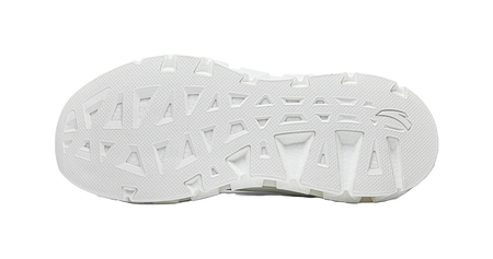 Mens running shoe outsole with white multidirectional traction tread