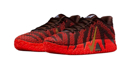 Nike Ja Morant 3 Low top Childrens Basketball Shoes Red Gold Kids  vjsneaker.com