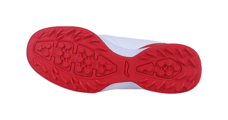 LiNing TF Slip Resistant Cushioning Abrasion Resistant Low Top Soccer Shoes White Red Kids  VJSNEAKER