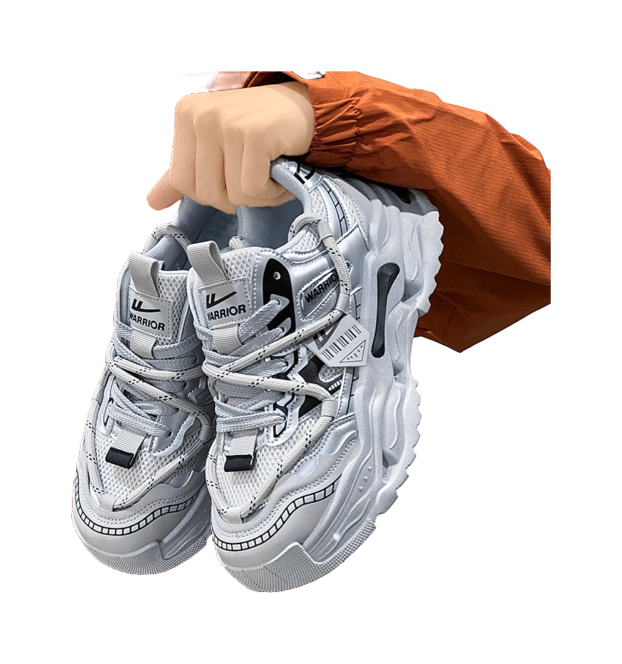 Warrior Abrasion Resistant Breathable Height Increasing Low top Chunky Sneakers Mens  vjsneaker.com
