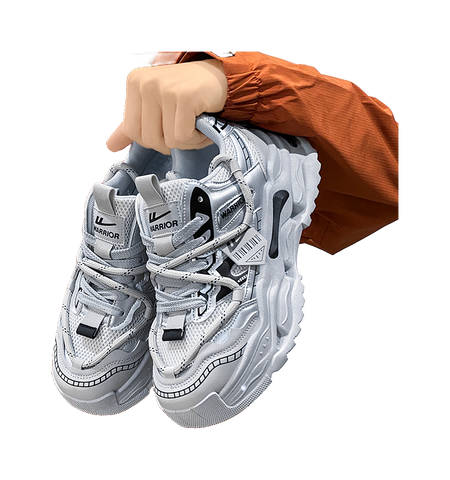 Warrior Abrasion Resistant Breathable Height Increasing Low top Chunky Sneakers Mens  vjsneaker.com