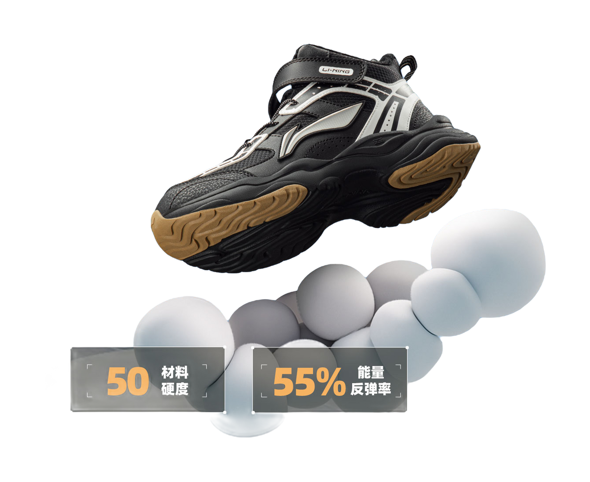 Li Ning YOUNG Sports Life Collection Synthetic Leather, Textile Slip Resistant Cushioning Abrasion Resistant Thermal  VJSNEAKER