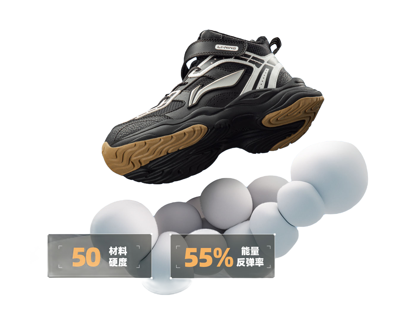 Li Ning YOUNG Sports Life Collection Synthetic Leather, Textile Slip Resistant Cushioning Abrasion Resistant Thermal  VJSNEAKER