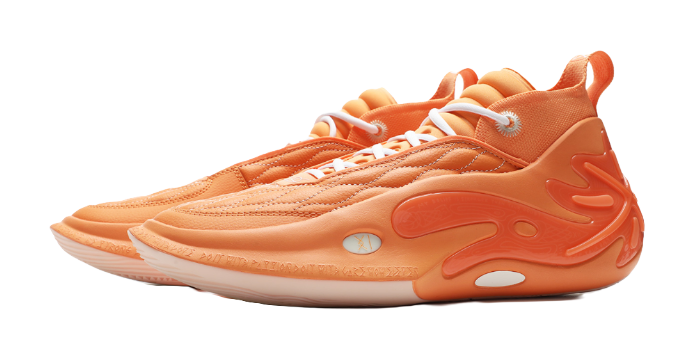 LiNing Wow11 Cushioning Lightweight Rebound Mid-Top Basketball Shoes Mens Cloud Brocade Orange  VJSNEAKER