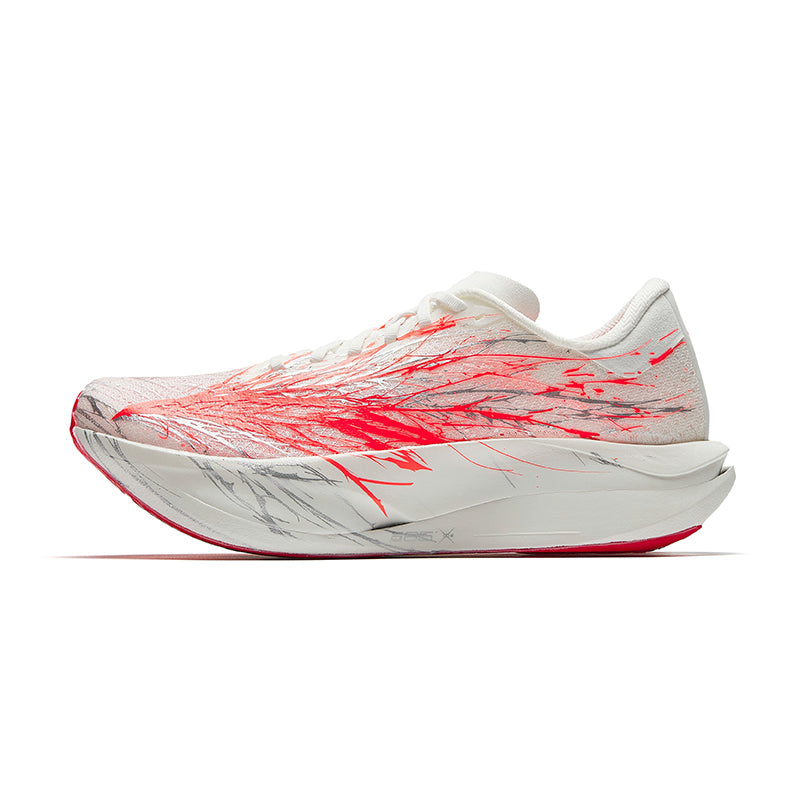 Anta C202 7.0 Synthetic Leather Low top Running Shoes Mens Papyrus White/Neon Bright Dark Red/Silver  vjsneaker.com