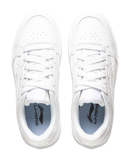Li Ning Tianji Slip Resistant, Abrasion Resistant, Height Increasing Low top Skateboard Shoes Womens Standard White  VJSNEAKER