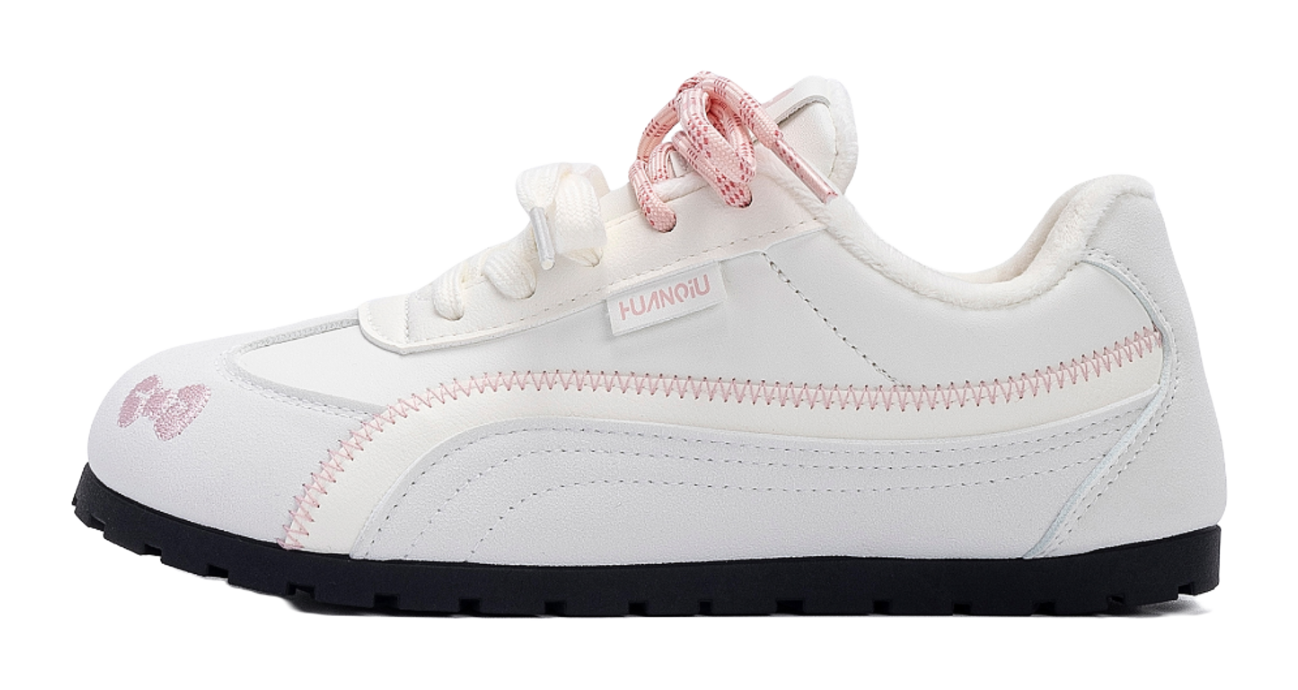 HUANQIU Synthetic Leather Coverage Height Increasing Abrasion Resistant Lightweight Low top Casual Shoes Womens  VJSNEAKER