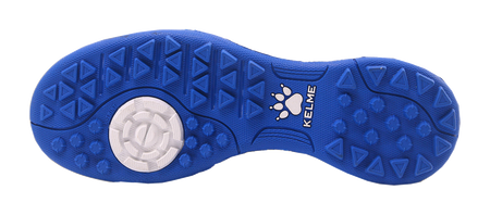 Unisex training soccer shoe outsole, blue tread with round forefoot studs
