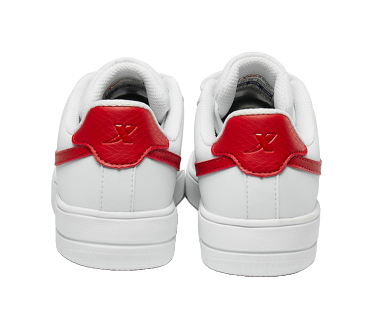 XTEP Air Force 1 Slip Resistant Abrasion Resistant Low top Skateboard Shoes Women's White Red 
