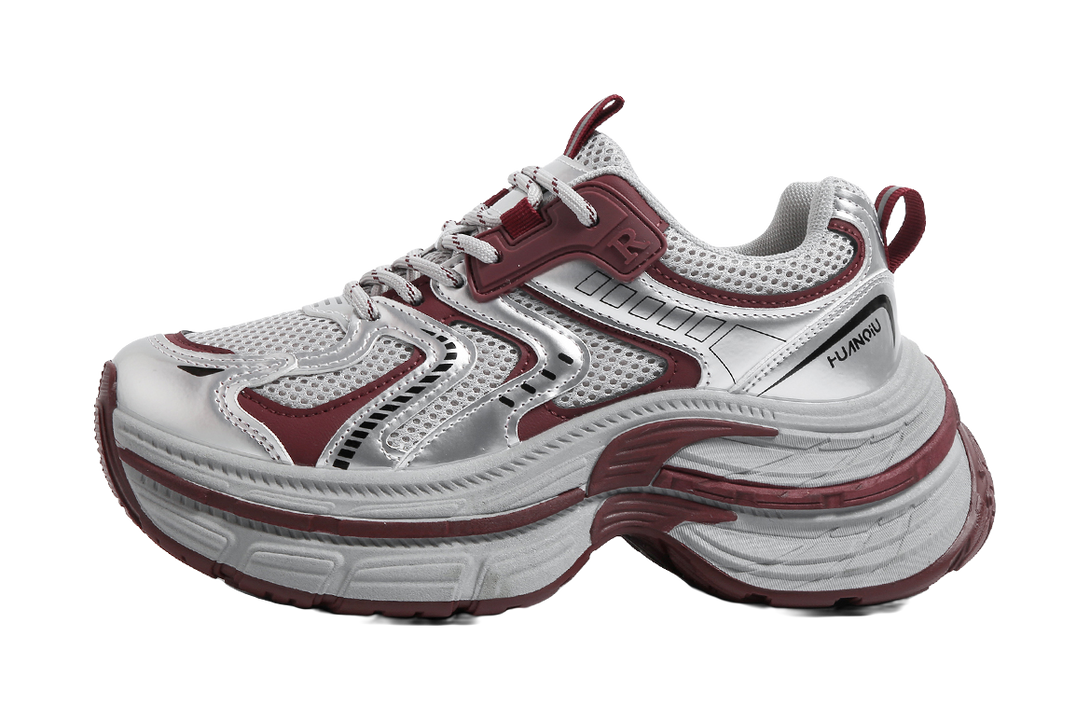 HUANQIU Slip Resistant, Abrasion Resistant, Breathable, Lightweight Low top Chunky Sneakers Women's 