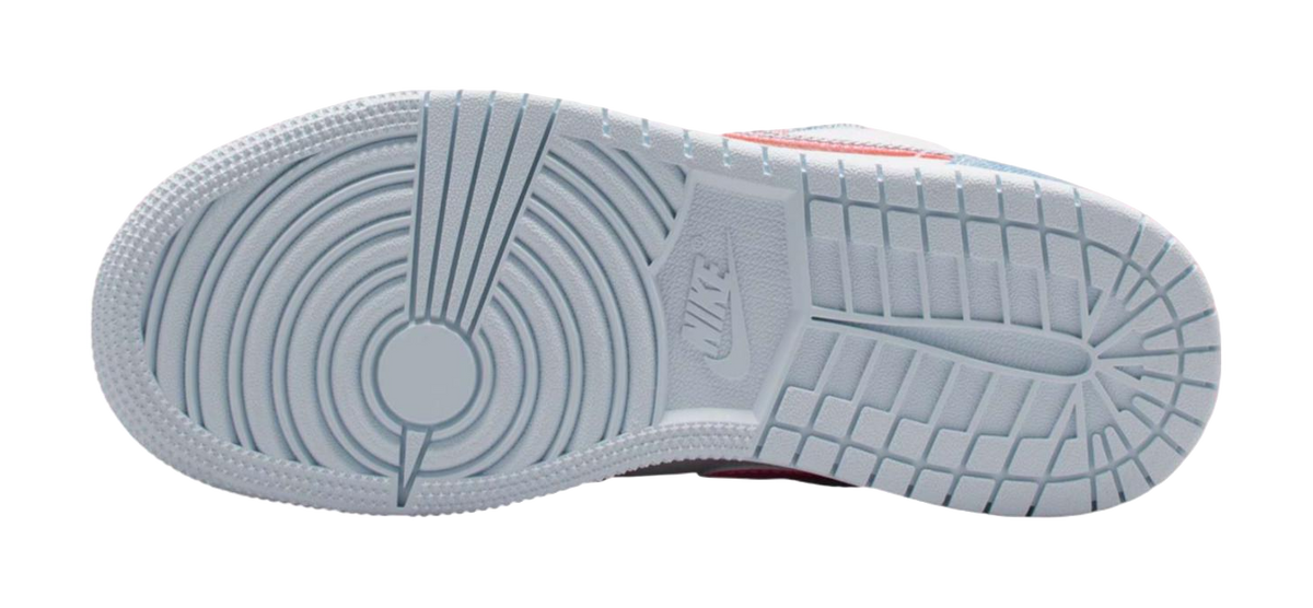 Jordan Air Jordan 1 Slip Resistant Abrasion Resistant Low top Childrens Basketball Shoes White Blue Teenagers  vjsneaker.com