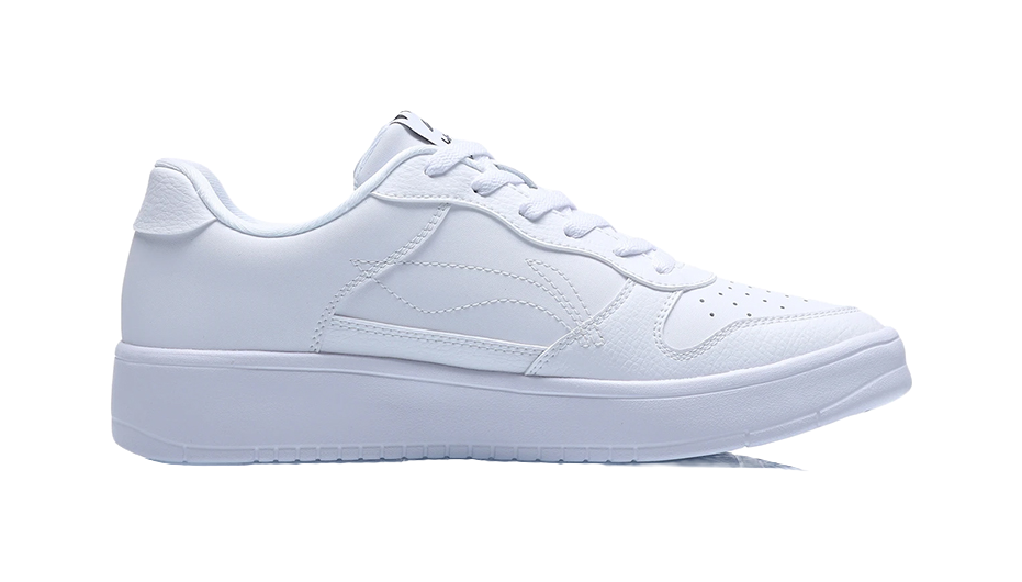 LiNing Pontoon Boats Anti-Slip Wear-Resistant Breathable Height Increasing Low-Top Skateboard Shoes Men's White 