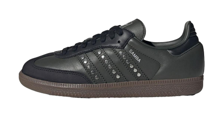 Samba Wmns Adidas Originals Og Studded Stripes - Dark Khaki Black Womens  vjsneaker.com