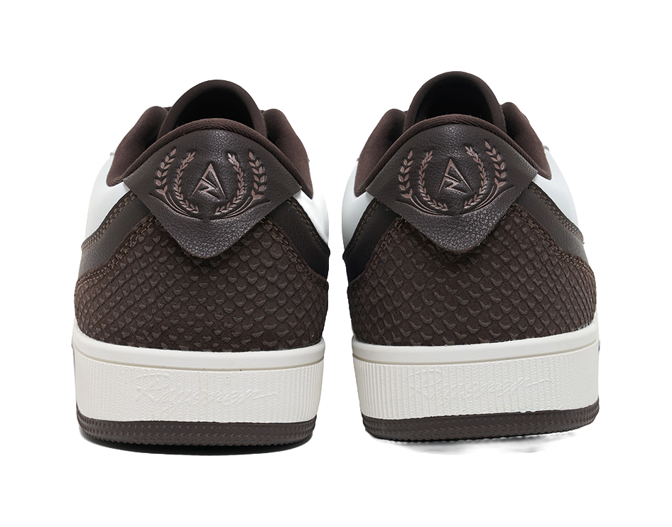 RIGORER Reaves Slip Resistant Breathable Abrasion Resistant Low top Thin Sole Skateboard Shoes Mens White Brown