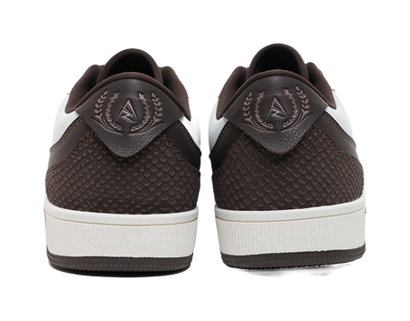 RIGORER Reaves Slip Resistant Breathable Abrasion Resistant Low top Thin Sole Skateboard Shoes Mens White Brown