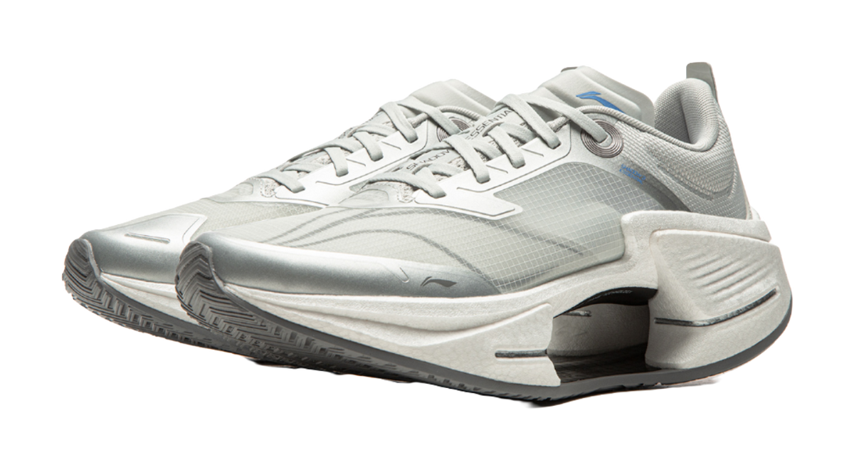 Li Ning Shadow 3 Essential Cushioning Abrasion Resistant Low top Casual Running Shoes Mens Silver Gray  VJsneaker