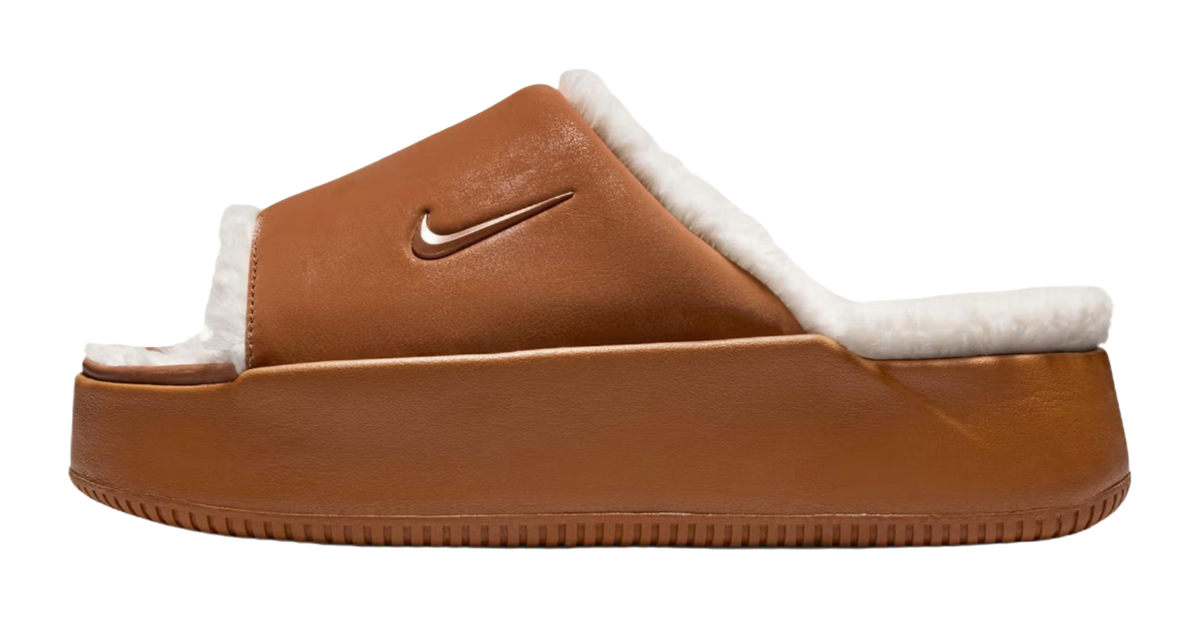 Nike Calm Slide Slippers Womens Brown White  vjsneaker.com