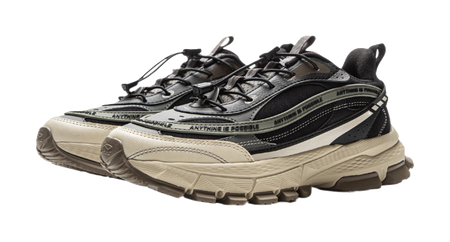 Li Ning Children's Sports Life Series Synthetic Leather Fabric Splicing Comfortable Trendy Children's Casual Shoes Black Grey Green Children's Edition  VJSNEAKER