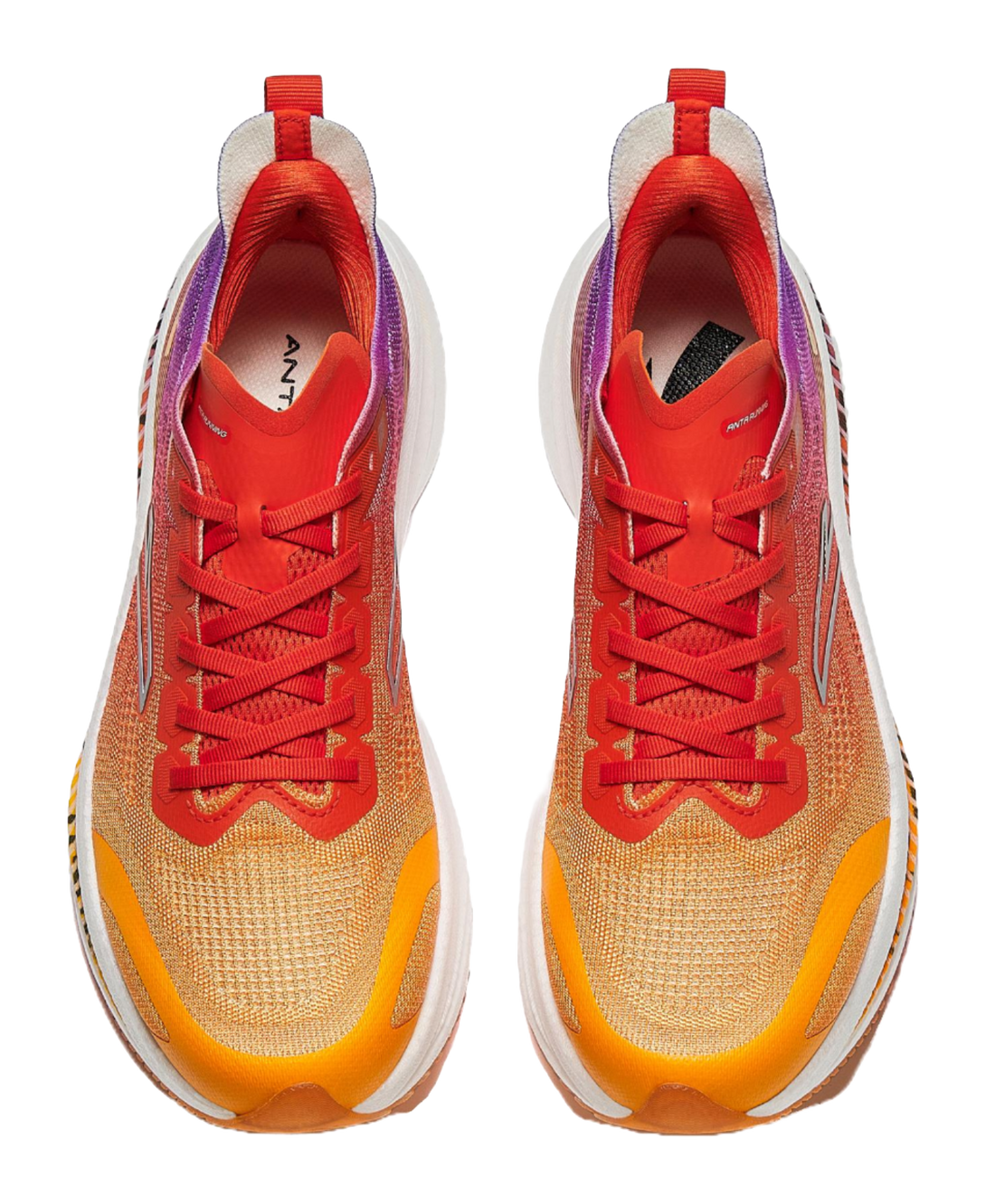 ANTA Running Shoes Men's Low top Electric Glow Golden Orange/Flame Orange Red/Half Summer Purple 