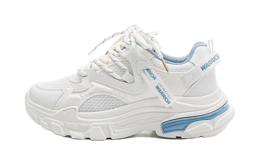 Warrior Cushioned Wear-Resistant Lightweight Slip-Resistant Low-Top Chunky Sneakers Women's Beige Pink 