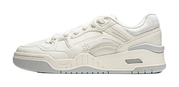 LiNing Moon White 2.0 Anti Slip Wear Resistant Breathable Height Increasing Low Top Skateboard Shoes Men's Ecru 