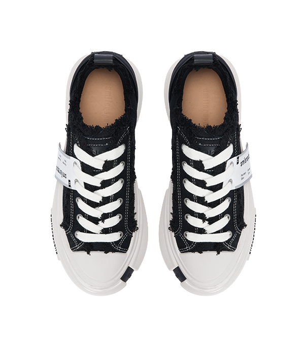 SMILEREPUBLIC 70s Classic Black Low top Canvas Shoes Unisex Black 