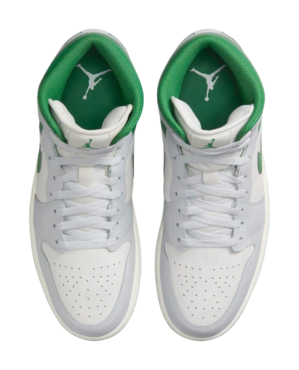 Jordan 1 Mid White Pure Platinum Pine Green  vjsneaker.com