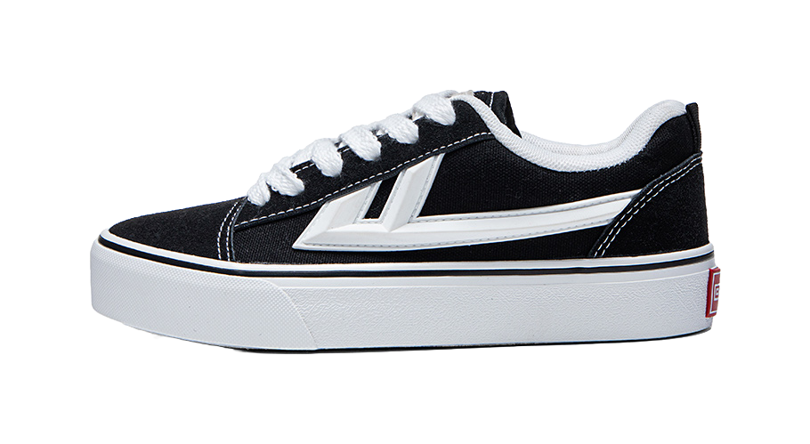 Warrior Back To School Selected, Casual Puffy Shoes Wear resistant And Lightweight Low top Canvas Shoes Unisex Black 